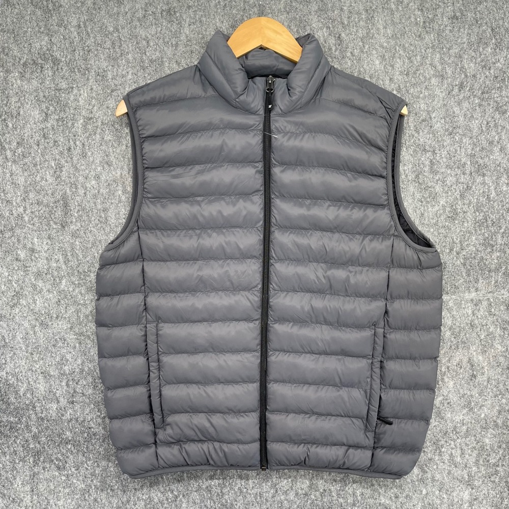32 Degrees Heat Puffer Vest Mens Medium GrayFull Zip Lightweight Layering